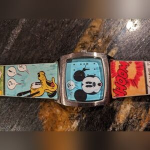 Mickey Mouse Leather Comic Watch